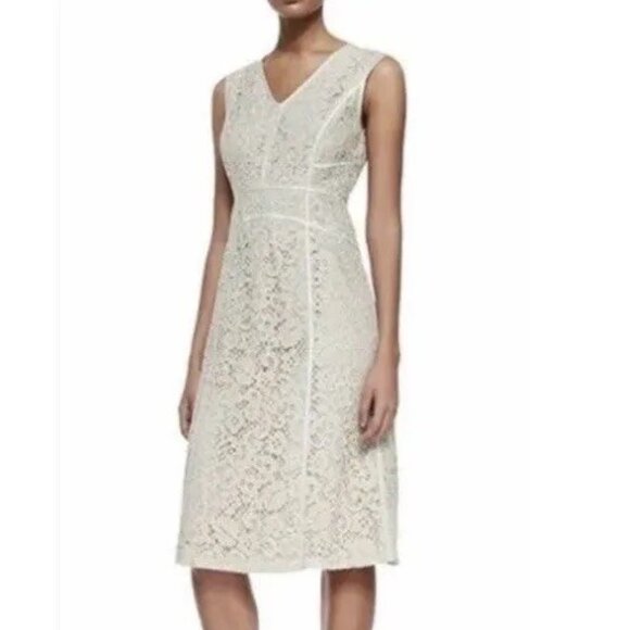 Lafayette 148 New York Dresses & Skirts - LAFAYETTE 148 NEW YORK essie sheath lace mini dress sleeveless V-neck Sz 6